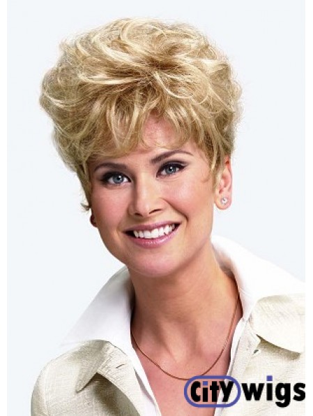 Short Hairpieces Wavy Style Brown Color Cropped Length Hair Toppers