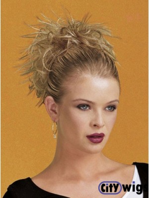 Clip On Hairpieces Short Length Blonde Color Straight Style
