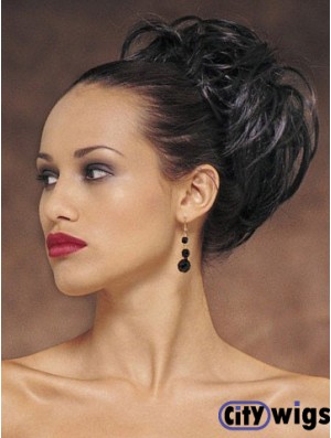 Exquisite Black Wavy Synthetic Clip In Hairpieces