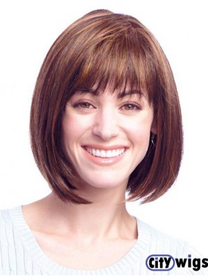 Human Hair Bob Wigs With Monofilament Bobs Cut Chin Length