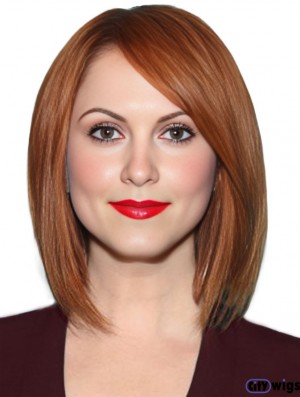 Human Full Lace  Wigs Bobs Cut Cropped Color Shoulder Length