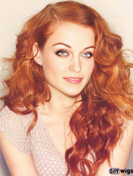 Without Bangs Long Copper Wavy 20 inch Cheapest Human Hair Jane Levy Wigs
