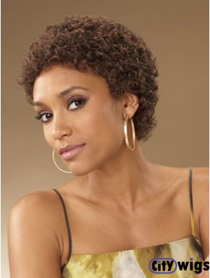African Hair Curly Style Short Length Boycuts With Capless