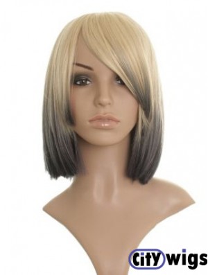 Straight Lace Front 12 inch Durable Chin Length Celebrity Wigs