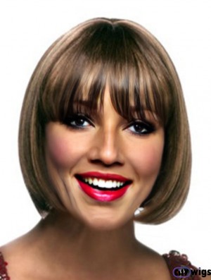 Short Blonde Straight Bobs Designed African American Wigs