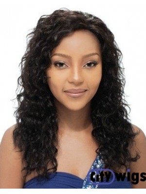 Long Black Curly Layered Natural African American Wigs