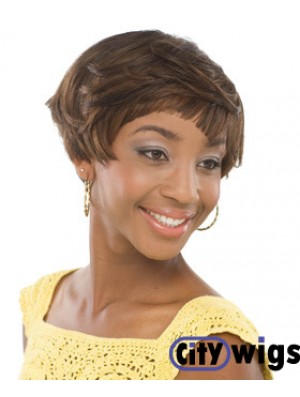 Short Brown Wavy Boycuts Incredible African American Wigs