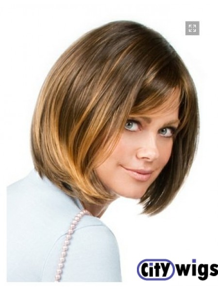 Capless Chin Length Straight Blonde Popular Bob Wigs