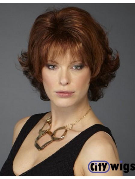 Straight Brown No-Fuss Shoulder Length Classic Wigs