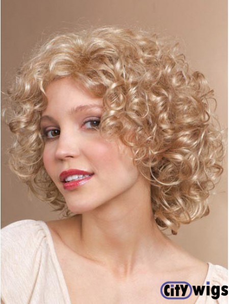 Chin Length Classic Curly Blonde Stylish Synthetic Wigs