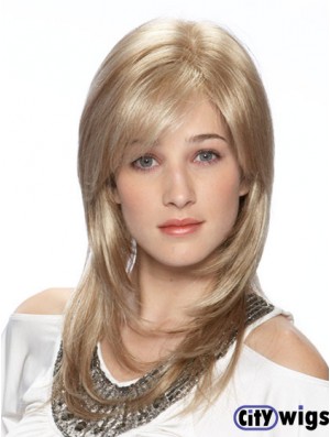 Straight Layered Long Blonde Stylish Lace Front Wigs