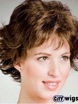 Stylish 8 inch Wavy Brown Layered Short Wigs