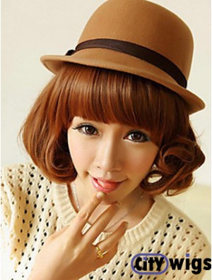 Lace Front Chin Length Wavy Auburn Affordable Bob Wigs