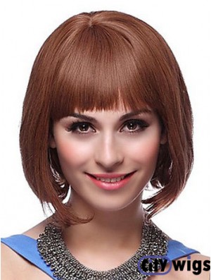 Capless Chin Length Straight Auburn Exquisite Bob Wigs