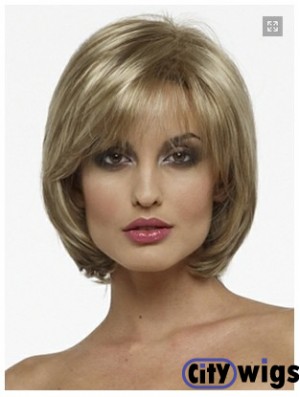 Capless Chin Length Straight Blonde Fashion Bob Wigs