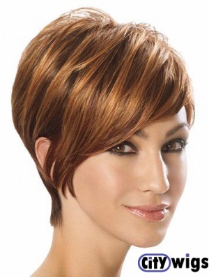 Wigs For Sale Layered Cut Short Length Auburn Color
