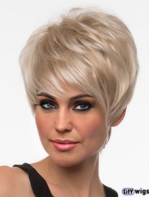 Wigs Online UK Blonde Color With Capless Cropped Length