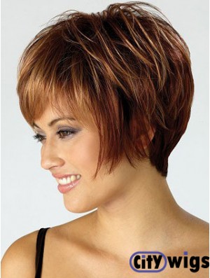 Bobs Straight Auburn Capless Best Short Wigs