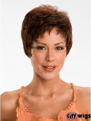 Boycuts Straight Auburn Capless Comfortable Short Wigs