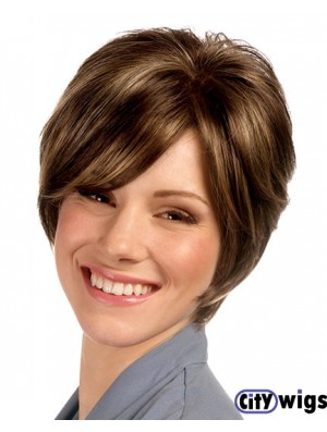 Short Straight Capless Brown Great Bob Wigs