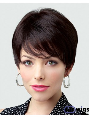 Straight Boycuts Cropped Amazing Brown Synthetic Wigs