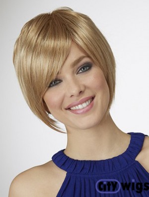 Chin Length Bobs 10 inch Straight Blonde Medium Wigs