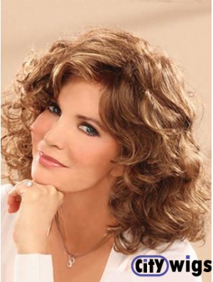 Shoulder Length Wavy Layered Full Lace Brown Comfortable 14 inch  Wigs