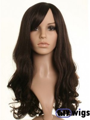 Beautiful Brown Long Wavy 21 inch With Bangs Celebrity Wigs