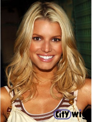 16 inch Good Blonde Long Wavy Layered Jessica Simpson Wigs