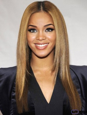 Brown Long Straight Layered Lace Front 18 inch  Wigs