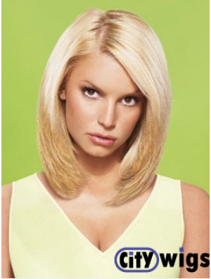 12 inch No-Fuss Blonde Short Straight Layered Jessica Simpson Wigs