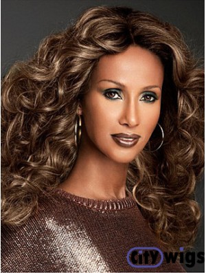 Long Curly Lace Front Brown 22 inch Fashionable Iman Wigs