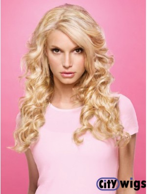 Wavy Lace Front Layered Long Blonde Popular Jessica Simpson Wigs