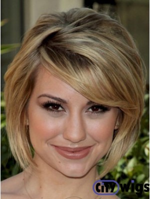 New Blonde Chin Length Straight 10 inch Bobs Celebrity Wigs