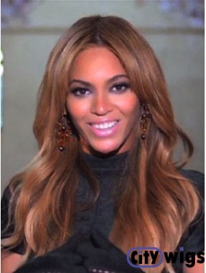Brown Long Wavy Without Bangs Lace Front 18 inch  Wigs