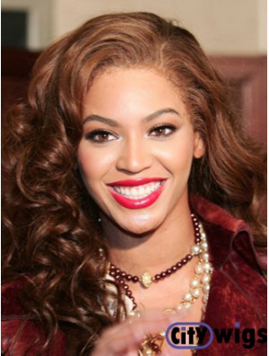 Brown Long Wavy Without Bangs Lace Front 16 inch  Wigs