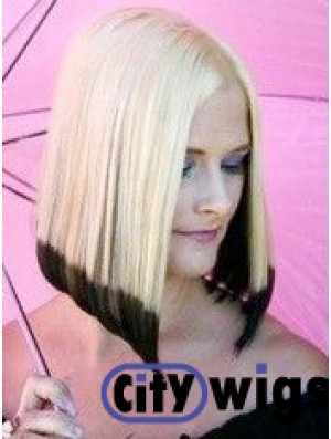 14 inch Ombre/2 Tone Chin Length Bobs Straight Good Lace Wigs