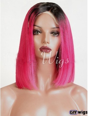 Chin Length Straight Bobs Full Lace 14 inch Sassy Black Women Wigs