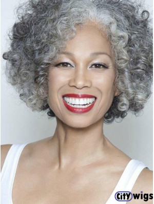 Kinky Lace Front 10 inch Trendy Short Grey Wigs