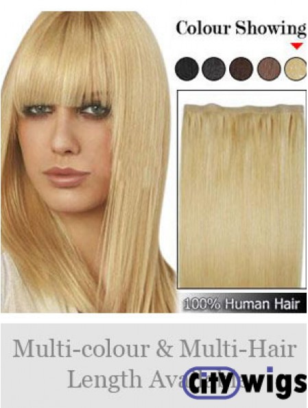 Straight Remy Human Hair Blonde Suitable Weft Extensions