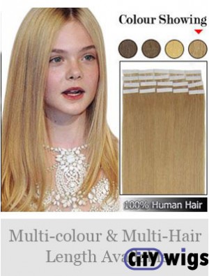Blonde Straight Perfect Remy Human Hair Tape In Hair Extensions