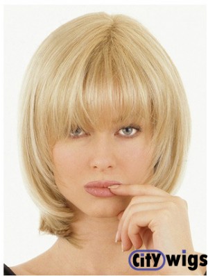 10inch Half Wigs With Remy Human Hair Straight Style Blonde Hair Toppers