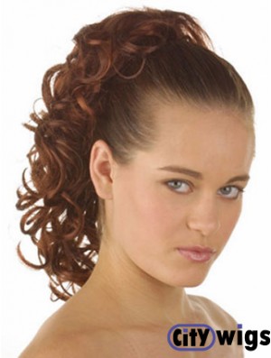 Hair Ponytail With Synthetic Curly Style Auburn Color